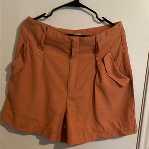 A New Day Coral Linen Long Shorts Relaxed Fit Size 14